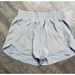 Blooming Active Shorts Light Gray Elastic Waist Built in Liner Size XL